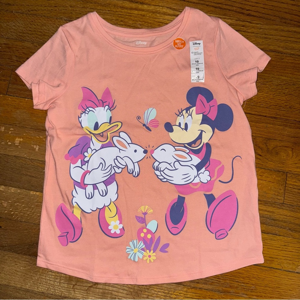 Disney Kids Peach Minnie and Daisy Bunny T-Shirt NWT  #0786